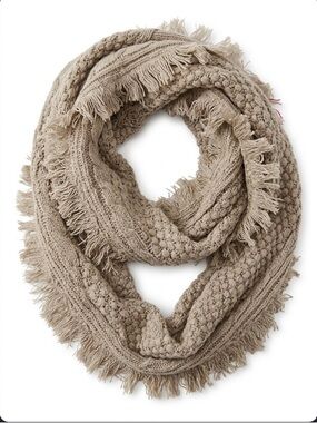 Cozy Tan Textured infinity scarf Cabincore